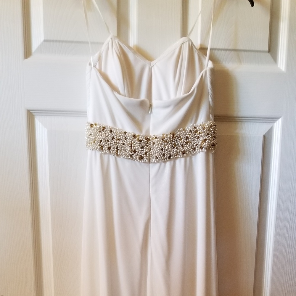 Cache size 0 prom dress ivory with beading - Picture 6 of 7